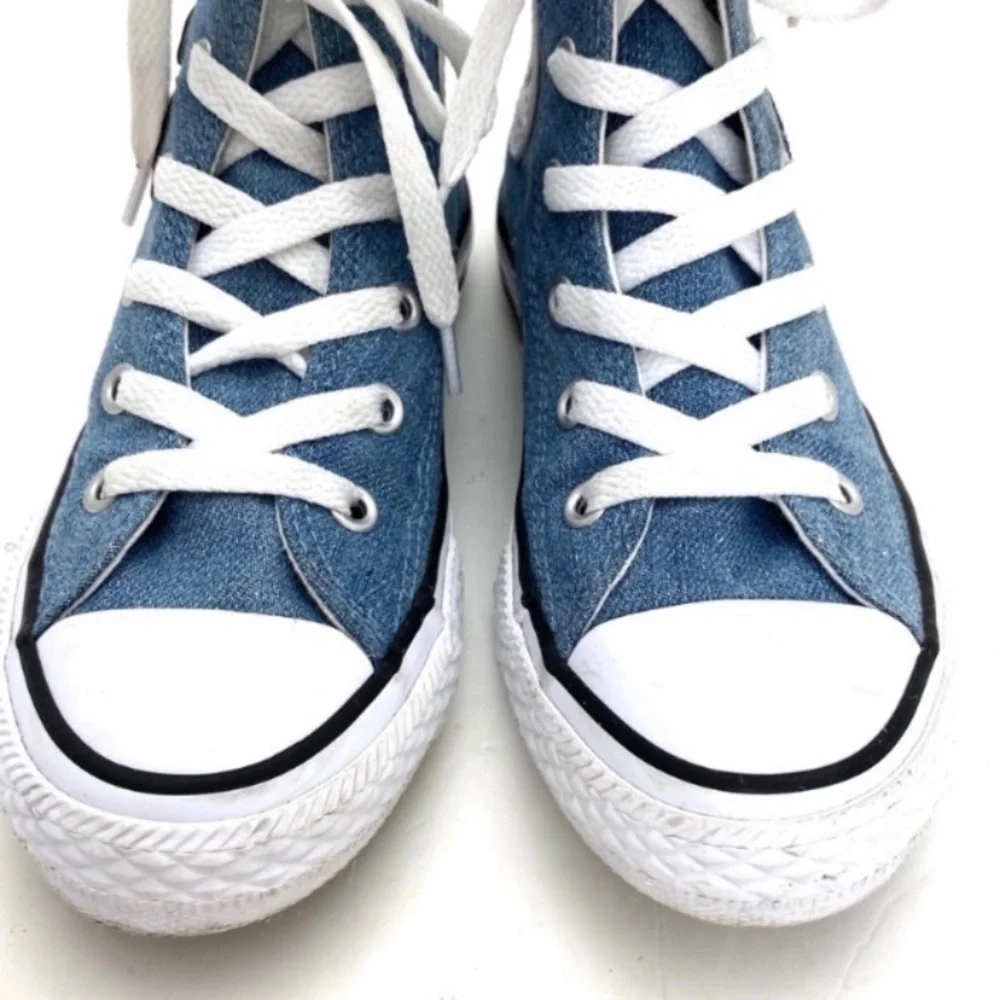 CONVERSE All Star Floral Patch Denim High Top Sneakers Size 12 Kids  362878F
